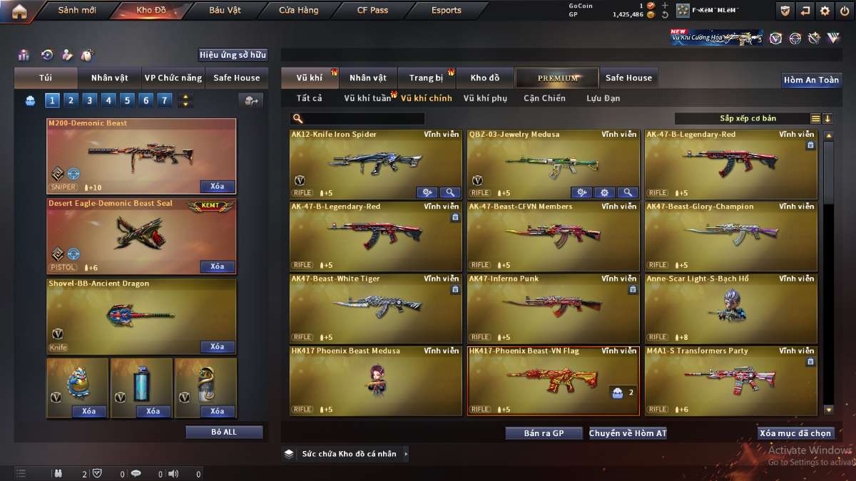 shop acc cf uy tin gia re